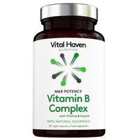 Vital Haven Triple Action Formula - Vitamin B Complex + Choline + Inositol - Vegan - High Strength - 4 Months Supply - Premium Ingredients - for Better Immune System and Cell Health - Made in The UK