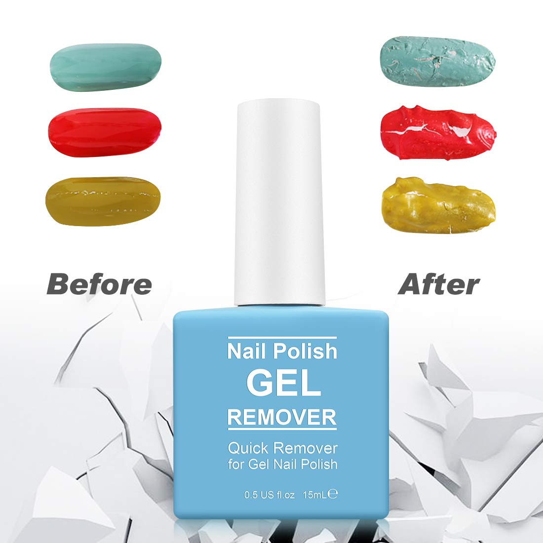 IFUDOIT Gel Nail Polish Remover 2 pack, Professional Nail Varnish Remover, Easily & Quickly Remove Soak Off Gel Polish, Doesn't Hurt Nails, for UV Plastic Nails, Acrylic Nails, Natural Nails Blue