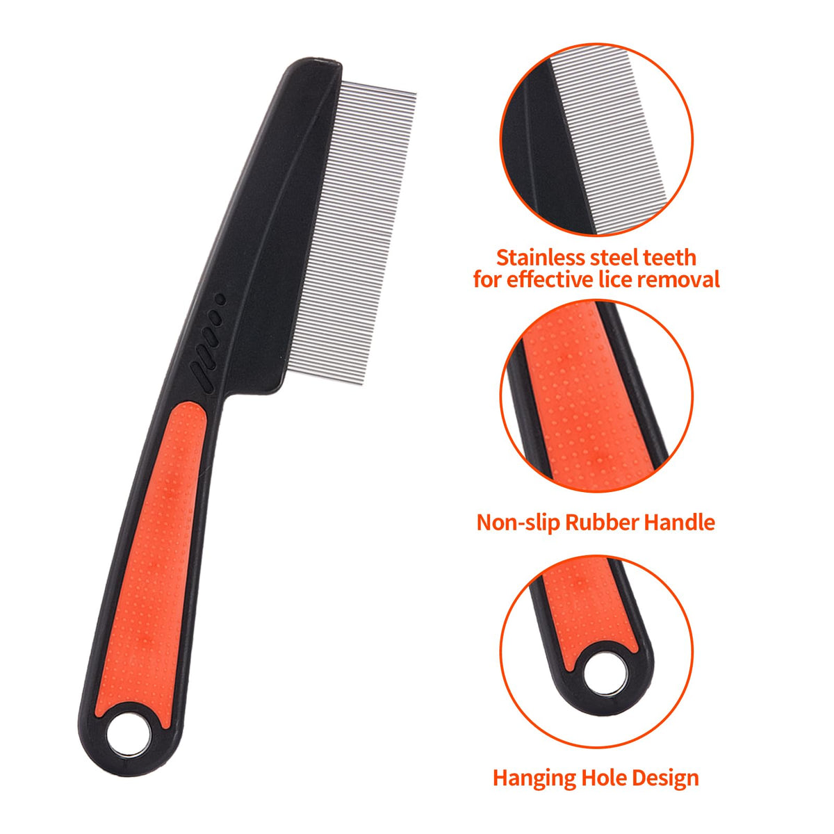 Yizerel Dandruff Comb, Stainless Steel Fine Tooth Comb, Scalp Psoriasis Comb, Dandruff Remover Comb Scalp Sweep Detoxing Comb, Lice Comb for Scalp Massage Combs for Women Men, Set of 3