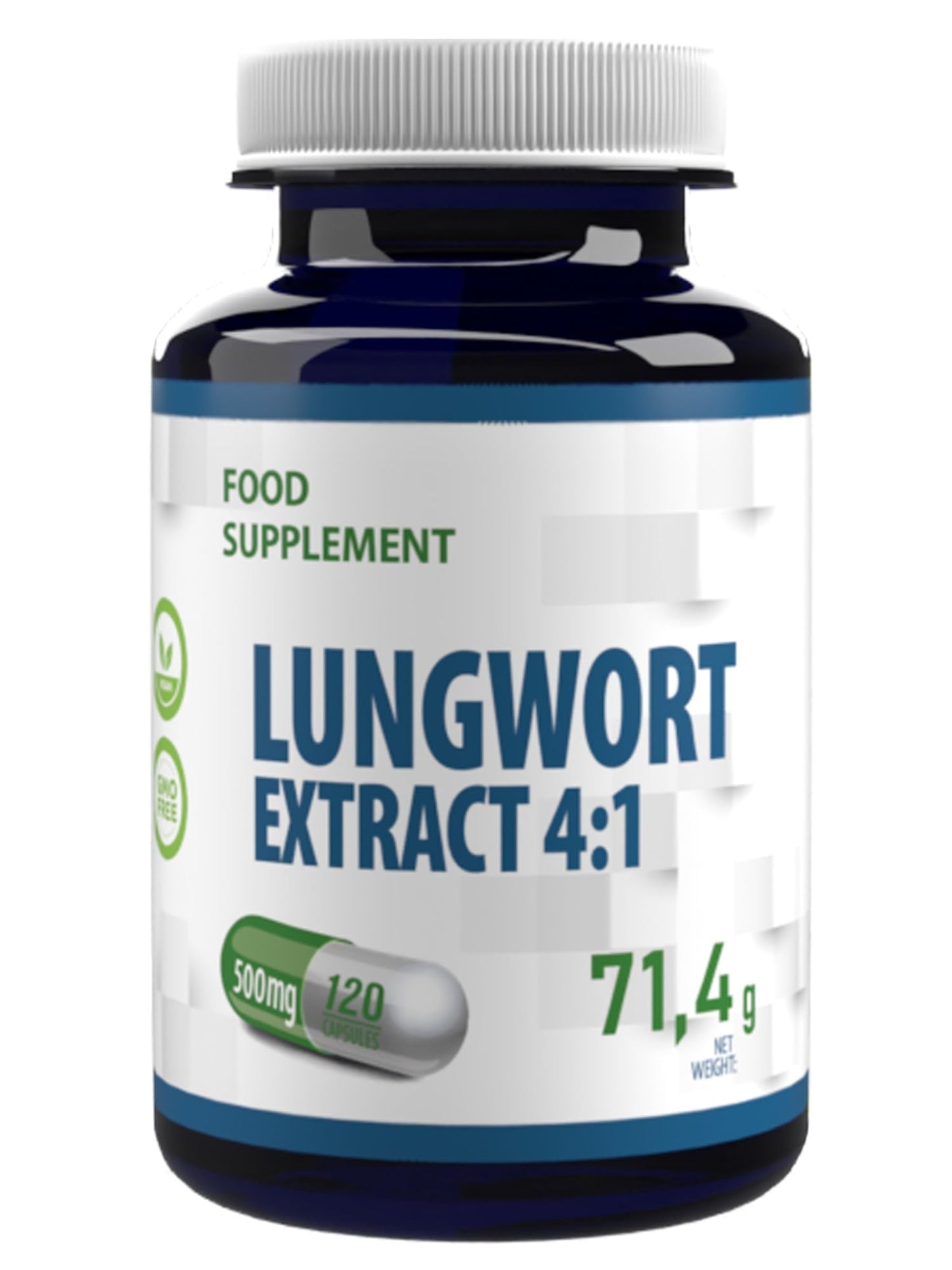 Hepatica Lungwort (Pulmonaria) 2000mg Equivalent (500mg of 4:1 Extract) 120 Vegan Capsules, Lung Support, Cleanse, Detox, Respiratory