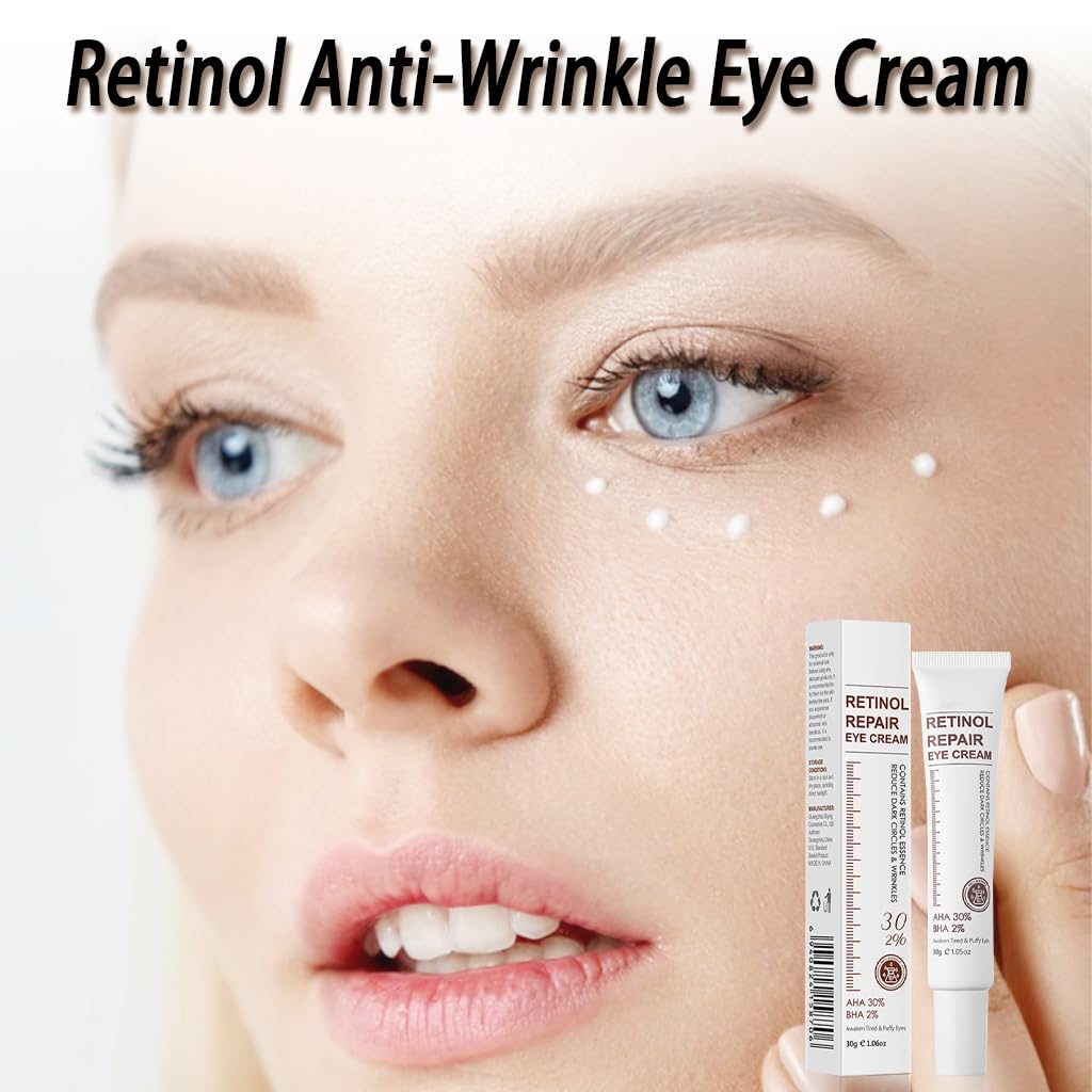 FPNNZ Retinol Eye Cream, Retinol Serum Eye Cream for Dark Circles and Puffy Eyes, Under Eye Cream with Retinol & AHA 30% & BHA 2% & Hyaluronic Acid for Fine Lines & Wrinkles Saggy Skin Puffy Eyes