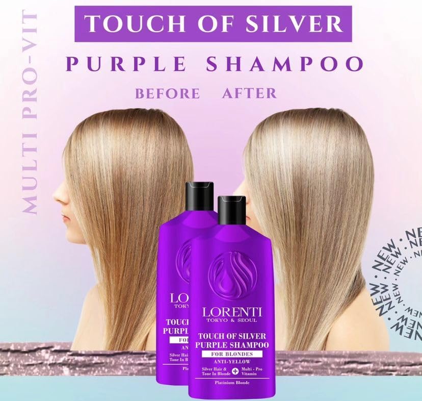 Lorenti Purple Hair Shampoo For Anti Yellow Purple Shampoo Blonde Touch Of Silver 630 ml