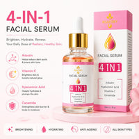 RSAFSBY Arbutin Face Serum with Hyaluronic Acid, Vitamin C & Ceramide – Brightening & Hydrating Anti-Aging Serum for Dark Spots, Hyperpigmentation, Acne Scars & Uneven Skin Tone – 30ml