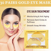 21 Pairs Gold Eye Mask Collagen Eye Gel Pads Under Eye Mask for Puffiness and Dark Circle Under Eye Patches for Women and Men, 24k Gold (21 Pairs Boxed)