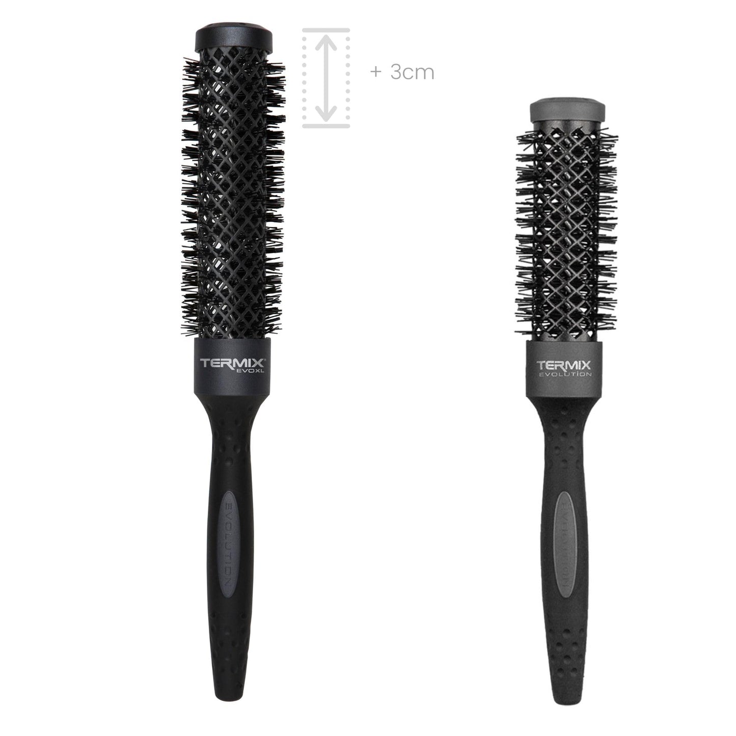 Termix Evolution XL Round Hairbrush Ø 17 mm, 3cm longer- Hairbrush with ionized fibers and a 25% extra surface for faster drying