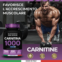 BANDINI Bandini® L CARNITINE 1000-100 Tablets with Carnipure® (100 doses, 100 days) - Supplement with Vegan L-Carnitine Tartrate - Pure Carnitine for Athletes and Sportspeople - Energy, Endurance and Recovery
