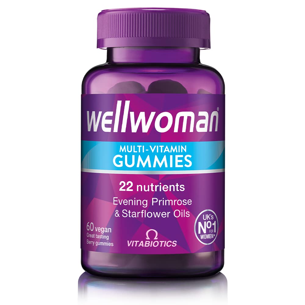 Wellwoman Vitabiotics Multi-Vitamin Vegan Berry Gummies, Purple, 60 Count (Pack of 1)