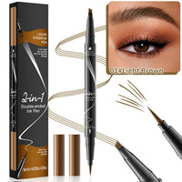 KARLOR 2-in-1 Eyebrow Pencil, Liquid Eye brow Pencil with 2 Heads, Brow Pen for Sharpening, Waterproof, Long-lasting, Hair Drawing Pen (01#Light brown)