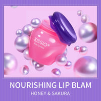 KISSIO Lip Mask Set,Honey and Cherry Lip Sleeping Mask,Repair Lips Day and Night,Plant Extract,Lip Mask Overnight,Hydrating Lip Balm,Honeypot,2 pcs