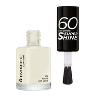 Rimmel London 60 Seconds Super Shine Nail Polish, 703 White Hot Love, 8 ml (Pack of 1)