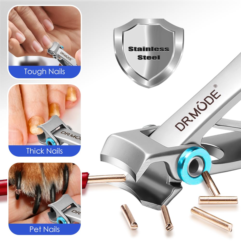 DRMODE Nail Clippers for Thick Nails with Wide Jaw Opening