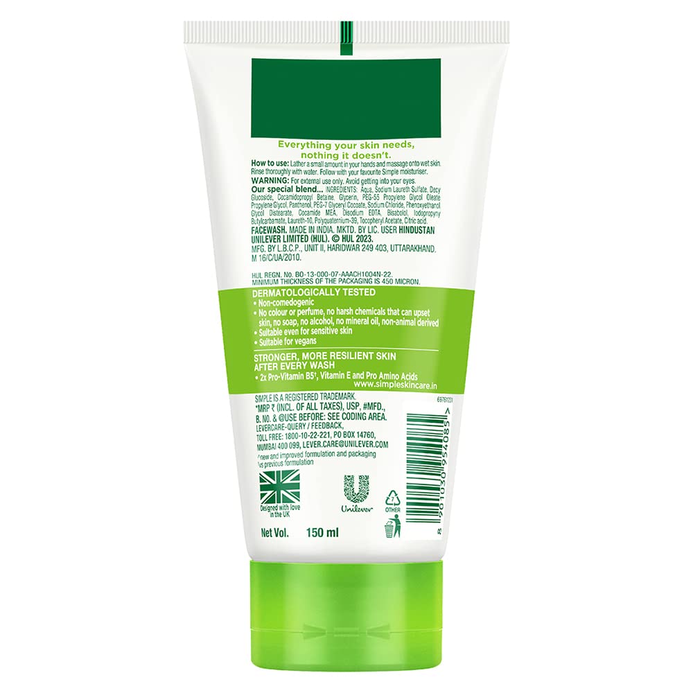 Simple Moist Foam Face Wash, 150 ml, single unit