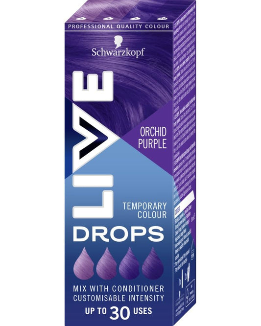 Schwarzkopf LIVE Drops Orchid Purple,Temporary Color, Pack of 1, Up to 30 Uses, 30 ml