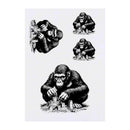 Azeeda 4 x 'Gorilla Building Sand Castles' Temporary Tattoos - Water Resistant, Skin-Safe, Non-Toxic Transfers, Mixed Sizes (TO00076122)
