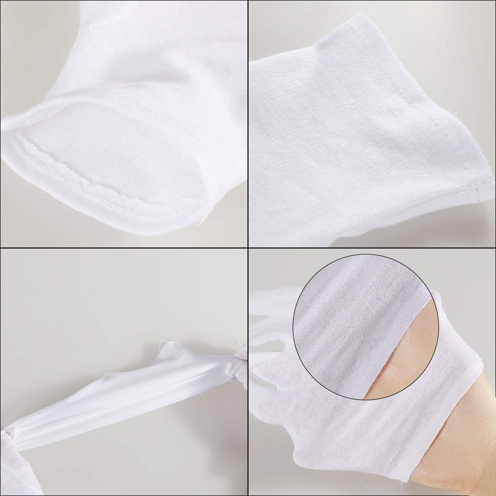 4 Pairs Moisturising Gloves and 4 Pairs Socks Nabance Moisturising Cotton Gloves Moisture Socks White Hand Gloves for Dry Hands Skin Care and Foot Spa(8 pairs/16pcs)