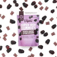 Vegums Super Iron Gummies - Family-Friendly Iron Supplement for All Ages - 30 Servings - BlackBerry Flavour - Vegan & Easy-to-Take - Supports Energy, Immunity & Red Blood Cell Health