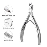 FERYES Cuticle Clipper Professional Manicure and Pedicure Cuticle Remover Tools, Medical Grade Stainless Steel, 5mm Jaw- 1 Piece (Silver)