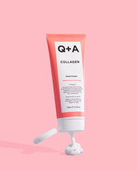 Q+A Collagen Hand Cream, Nourishing & Hydrating with Vegetable Collagen, Sugar Complex & Hematite, Golden Pear & Grape Scent, Vegan & Cruelty-Free, Recycled Packaging, Anti-Ageing Moisturiser, 75ml
