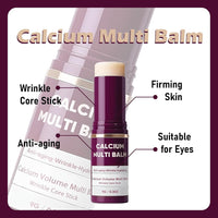 Nicooniu 2pcs Calcium Multi Balm,Calcium Volume Multi Balm,Wrinkle Core Stick,Korean Collagen Moisturing Stick,Anti-aging, Hydrating, Almond & Vitamin E for Lip Balm Eye Cream Neck