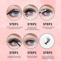 Yomice Lash Clusters Fluffy Individual Eyelashes 60D+80D+100D DIY Lash Extensions Thick Cluster Lashes 8-16mm Natural Eyelash Clusters Russian D Curl Volume Eyelash Extensions at Home(60D+80D+100D)