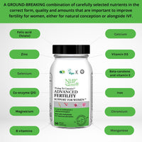NHP The Natural Health Practice Natural Health Practice Advanced Fertility Support for Women (60 Capsules) Multivitamin & Mineral for Women Wanting to Conceive