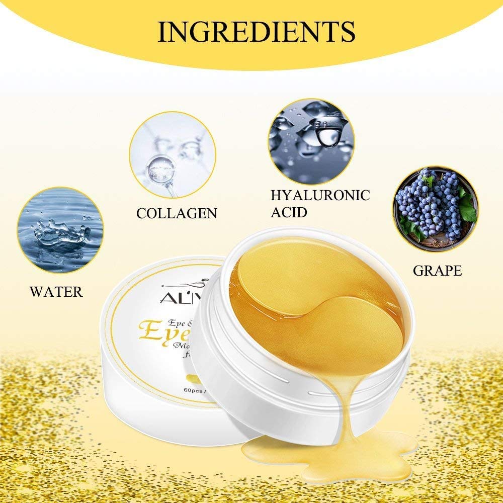 sefudun 24K Gold Under Eye Treatment Mask,Eye Masks for Dark Circles, Anti Wrinkle Treatment, Under Eye Gel Pads, Eye Mask for Puffy Eyes, Skincare, Hydrating | 60 Pieces/30 Pair