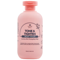 Nature Spell Tone & Tightening Body Wash, Firming Shower Gel for Improved Skin Elasticity, Infused with Hyaluronic Acid, Plant Collagen & Ginseng, Vegan, 320ml