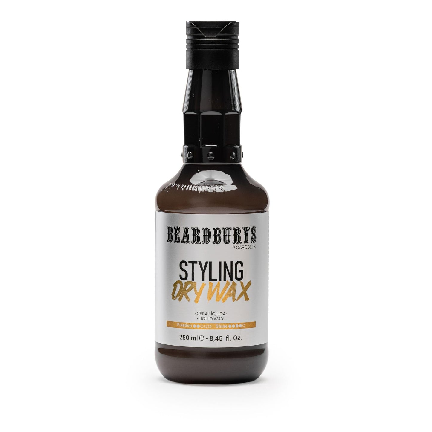 BY CAROBELS BEARDBURYS Beardburys Liquid Pomade Dry Hair Wax for Men, Non-Greasy Styling Wax, Adds Volume & Texture, Medium Hold, Medium Shine, Heat-Activated, Long-Lasting Formula, 250ml