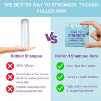KinKind Rice Water Shampoo Bar for Hair Growth. Give Me STRENGTH! Shampoo Bars for hair UK made. Solid Shampoo Bar with Rice Protein & Rosemary for Thickening Menopause, Thinning, Fine & Flat Hair
