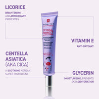 Erborian - CC Dull Correct - Automatic Complexion Perfecting Care - based on Centella Asiatica - Illuminating Radiance Booster, Unified Skin - Face Cream - Korean Product - 15ml