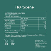 NUTRACENE Nutracene Collagen Complex | with Biotin, Vitamin C Hyaluronic Acid & Vitamin E | Healthy Skin, Hair, Nails | Made in The UK