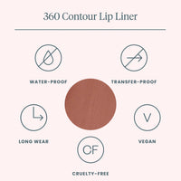 Wonderskin 360 Contour Lip Liner Pencil - Nourishing Lip Liners, Long Lasting, Waterproof and Transfer-Proof Lipliners Pencil (Saddle)