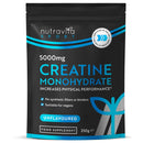 Creatine Monohydrate Powder 5000mg - Micronised for Easy Mixing - For Recovery and Performance - Men and Women Exercise Supplement - 50 Servings - Unflavoured 250g Powder - Made in The UK by Nutravita