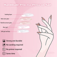 24Pcs Press on Nails, Wsimily Solid Color Stiletto Long Acrylic Fake Nails Reusable False Nails for Women, Gift for Parties & Special Occasions