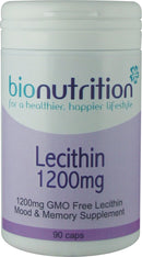 Bio Nutrition Lecithin 1200mg : Sleep, Mood and Memory Supplement : 90 caps