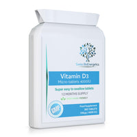 swiss bioenergetics Vitamin D3 4000 IU Tablets, 1 Year Supply - 365 Easy to Swallow high Strength Micro-Tablets - Vegetarian Vitamin D Supplement to Boost the Immune System and Support Bone Health - Made in the UK