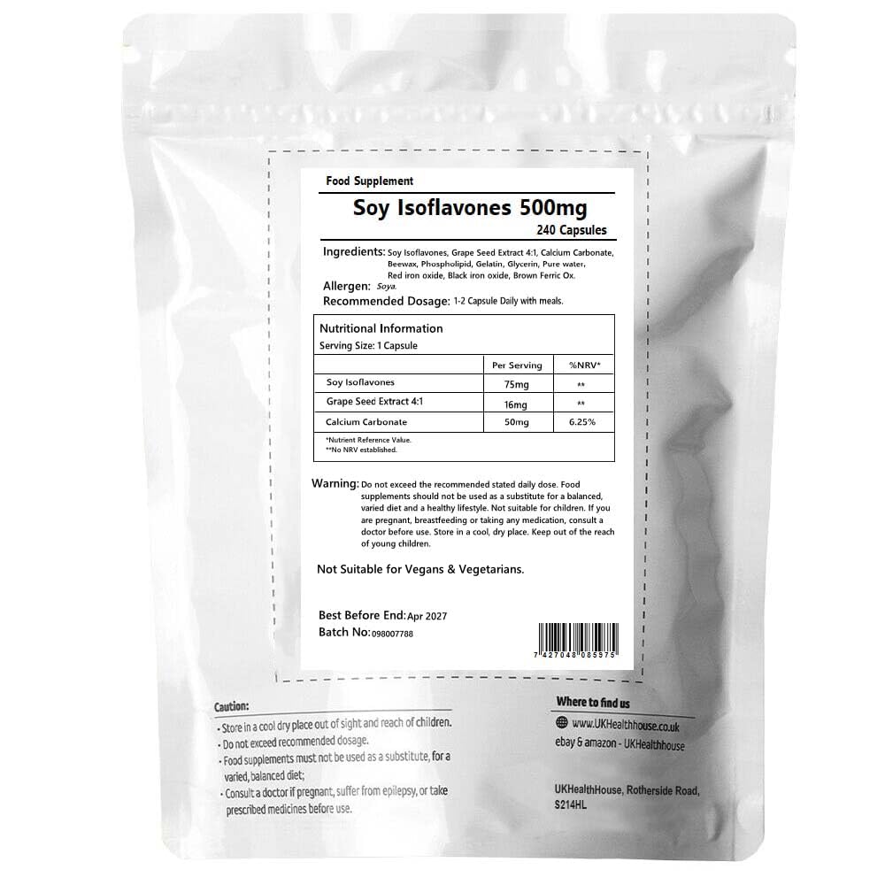 UKHealthHouse Super Strength Soy Isoflavones Complex Capsules 500mg x 240