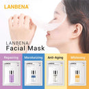 That's Ideal Marketplace Lanbena Anti-Ageing Multipack of 7 Pampering Facial Face masks, Vitamin C facemask, Hyaluronic Acid, 6 Peptides, Pore Treatment,24k gold Peptides, Ectoin Soothing, Improve fine lines and wrinkles
