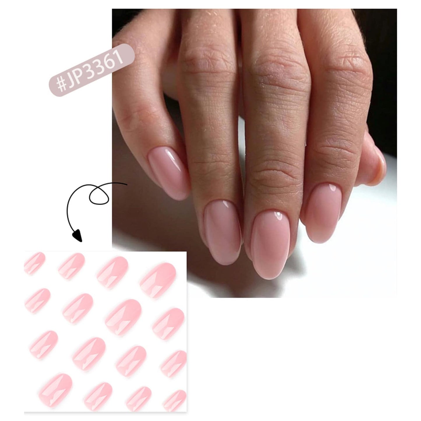 Generic Dusty Pink Press On Nails – 24PCS Short Oval & Almond Fake Nails, Glossy Solid Color Gel Full Cover Acrylic Nails, Reusable & Long-Lastingfor Women, Easy DIY Application