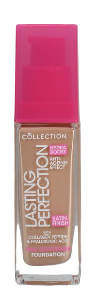 Collection Cosmetics Lasting Perfection Satin Foundation, Full Coverage, Hydra Boost, 10N Buttermilk Neutral 27ml