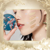 CATKIN X SUMMER PALACE Foundation for Mature Skin, Full Coverage Foundation with Lightweight and Breathable Formula, Refillable Cushion Foundation 13g*2(C03)