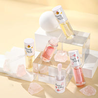 KTouler Crystal Jelly Moisturizing Lip Oil 2Pcs Hydrating Gloss Set Plumping Balm Long Lasting Glow Care Tools