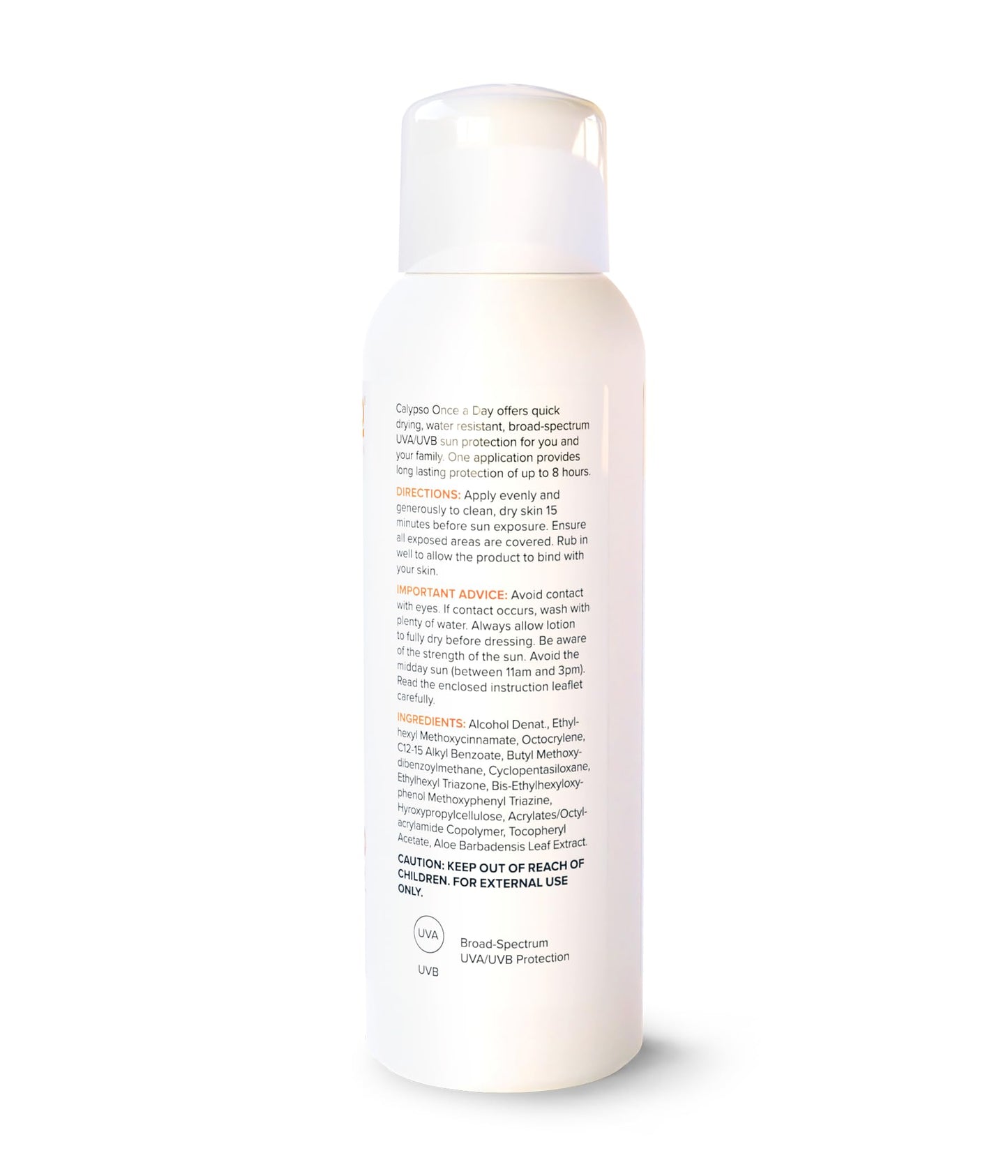 Calypso Once A Day Sun Protection Lotion SPF20 | 8 Hours Sun Protection | Non Greasy | Superior 4 Start UVA Rating - 200 ml CALC20L
