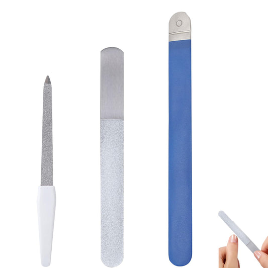 Diamond Deb Nail File, Foot Dresser Stainless Steel Double Sided Diamond Dust Coating Dry Skin Remover Strong Metal Nail File File Podiatry Foot Care Instruments for Women and Men (6" & 7")