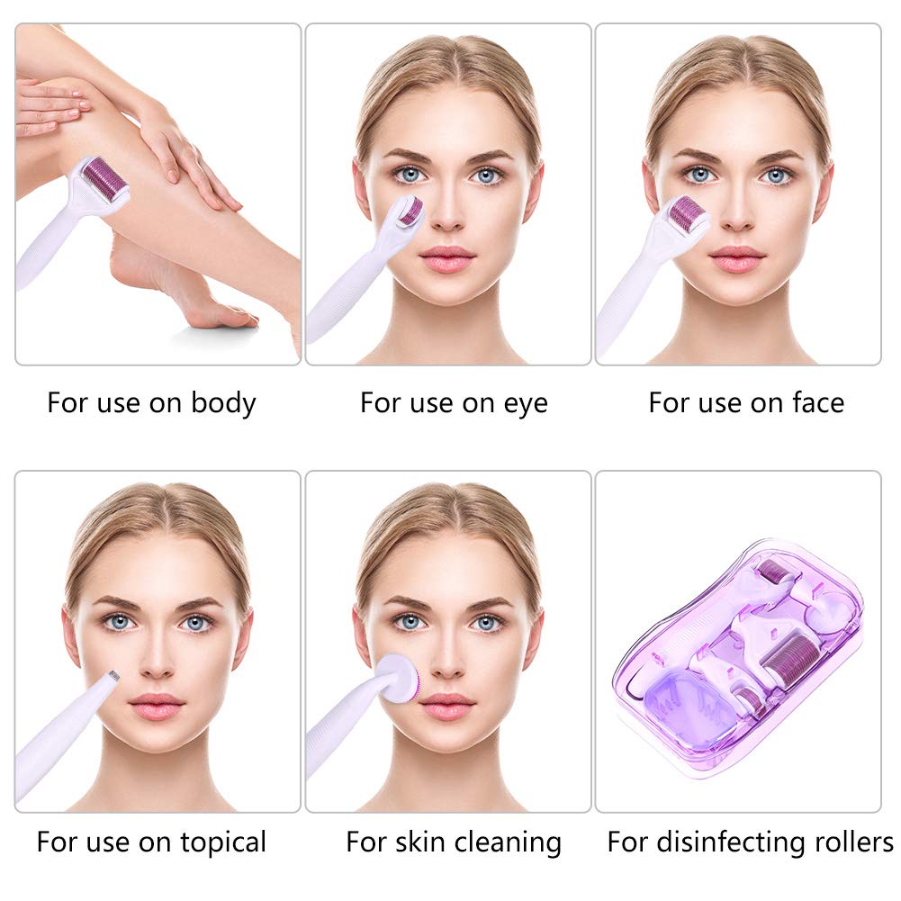 tao pipe Derma Roller 6 in 1 Micro Needing System Derma Roller Kit for Skin Care to Reduce Wrinkles, Sun Damage, Dark Spots, Scars