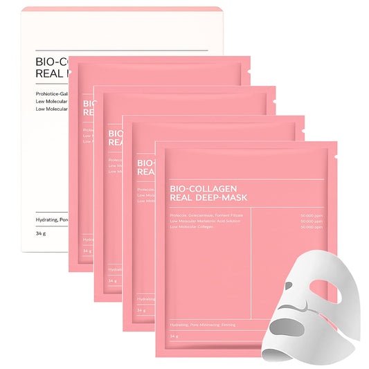 ZYNWEAI Collagen Face Mask, 4Pcs Bio Collagen Sleeping Mask, Overnight Hydration for Dry Skin, Deep Moisturising Anti-Aging Face Mask For Wrinkle Reduction, Skin Elasticity
