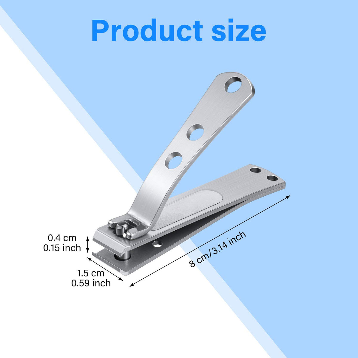 Mudder 2 Pieces Nail Clipper for Thick Nails, Straight Edge Toenail Clippers, Stainless Steel Nail Cutters, Heavy Duty Large Wide Mouth Fingernail and Toenail Clippers for Men Women