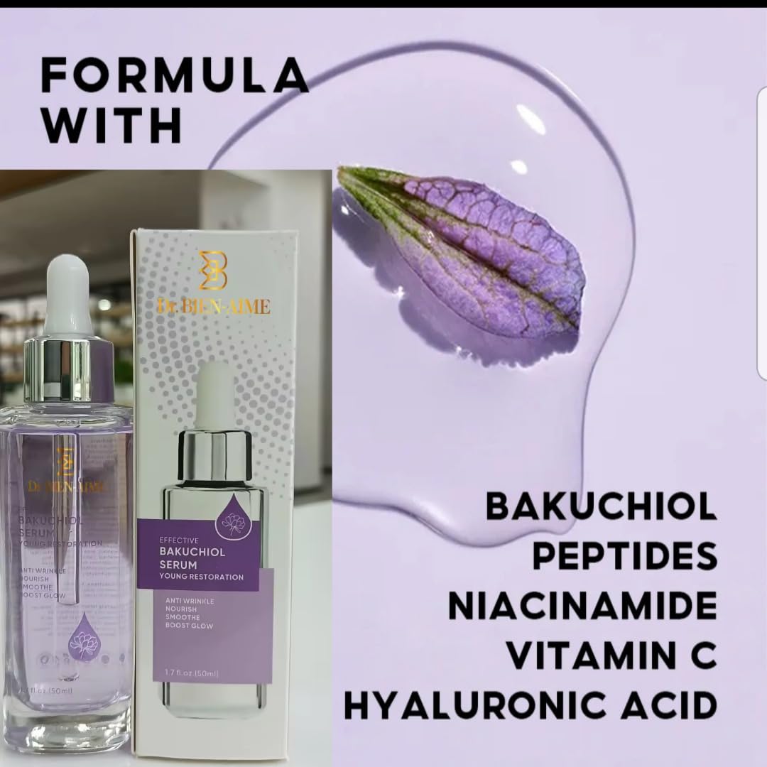 Dr. BIEN-AIME_Bakuchiol Serum 50ml_Natural Retinol Alternative Face Serum with Niacinamide, Peptides,Hyaluronic Acid & Vitamin C, Skincare, Acne-Prone Skin, Anti-Aging, Reducing Line & wrinkles