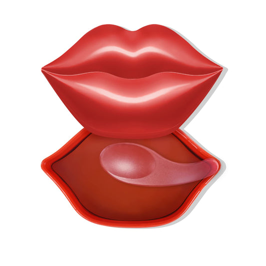 KYDA 20Pcs Moisturizing Lip Mask Set, Collagen Lip Sleep Mask Reduces Lip Lines and Natural Moisture Lip Mask Patches，Effectively Anti-Wrinkle and Nourish The Lip Skin Nourishes Lip Care Pad (B- Red)