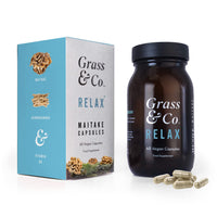 Grass & Co. Relax - 15,000mg Maitake Mushrooms with Ashwagandha | Anti-inflammatory & Immune Support Supplement | Non-GMO, Gluten-Free & Additive Free | 60 Vegan Capsules | 30 Days